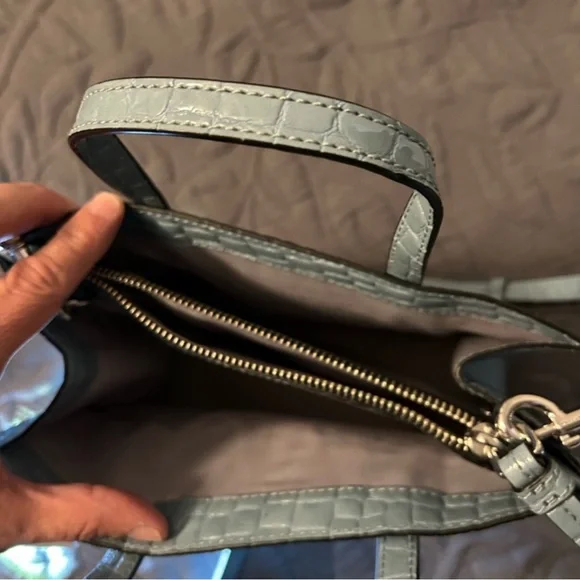 Marc Jacobs Blue Croc-Embossed Tote - Picture 2 of 2